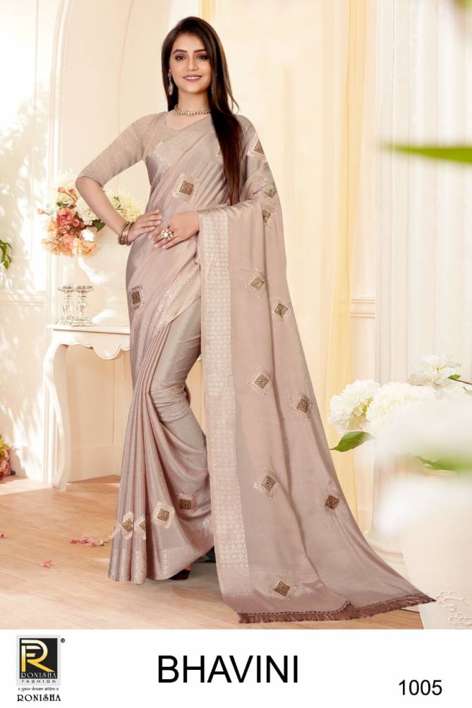 Ronisha Bhavini New Designer Festive Wear Chinon Saree Collection